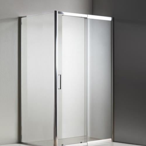 SHOWERS - Miramar Adjustable Sliding Shower Screen Front & Return - Chrome