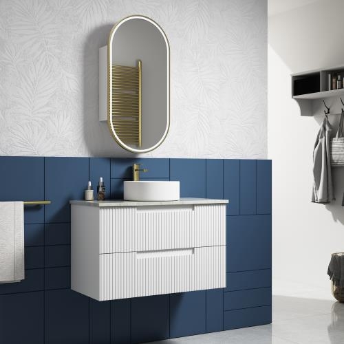 VANITIES - Neva Wall Hung Vanity Cabinet w/ Ceramic Top