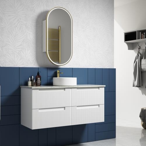 VANITIES - Neva Wall Hung Vanity Cabinet w/ Ceramic Top