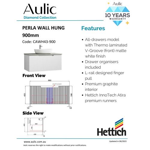 VANITIES - Perla Wall Hung Vanity