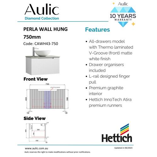 VANITIES - Perla Wall Hung Vanity
