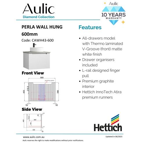VANITIES - Perla Wall Hung Vanity