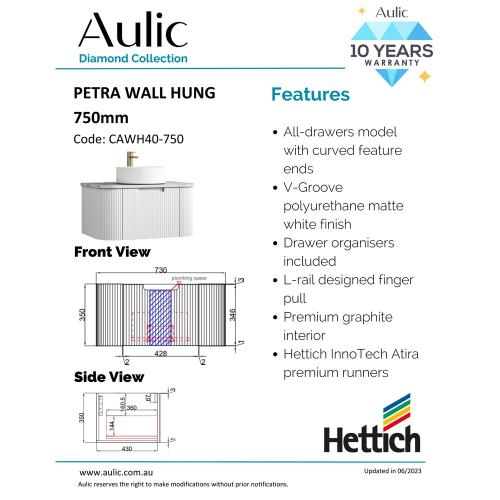 VANITIES - Petra Wall Hung Vanity