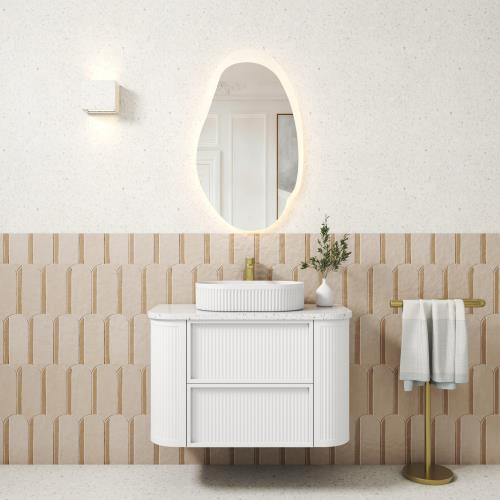 VANITIES - Ramee Curved Fluted Wall Hung Vanity - 900mm