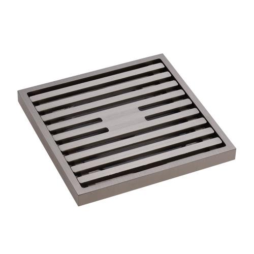 SHOWERS - Slim Square Shower Grate - Brushed Nickel