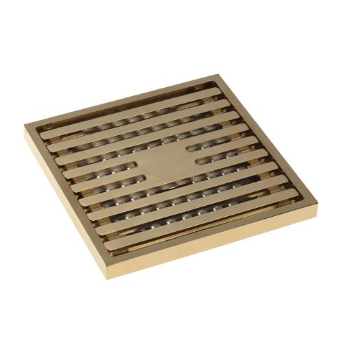 SHOWERS - Slim Square Shower Grate - Urban Brass