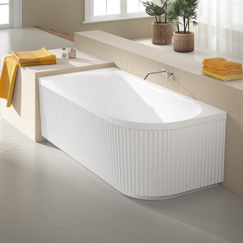 BATHS - Stria Fluted Freestanding Bath - Left Hand Corner