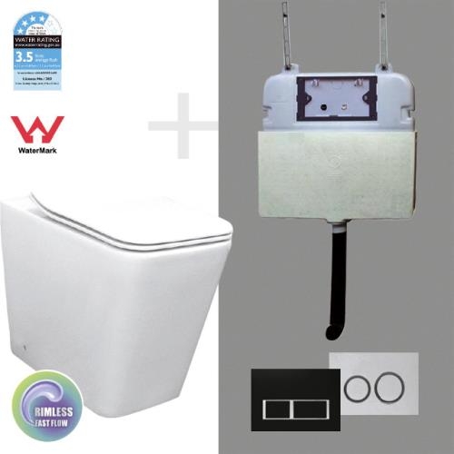 TOILETS - Tony Floor Pan R&T In-wall Cistern