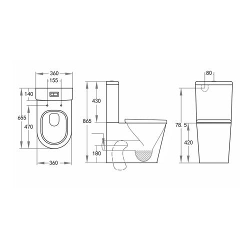 TOILETS - Tornado Wall Faced Toilet Suite - 